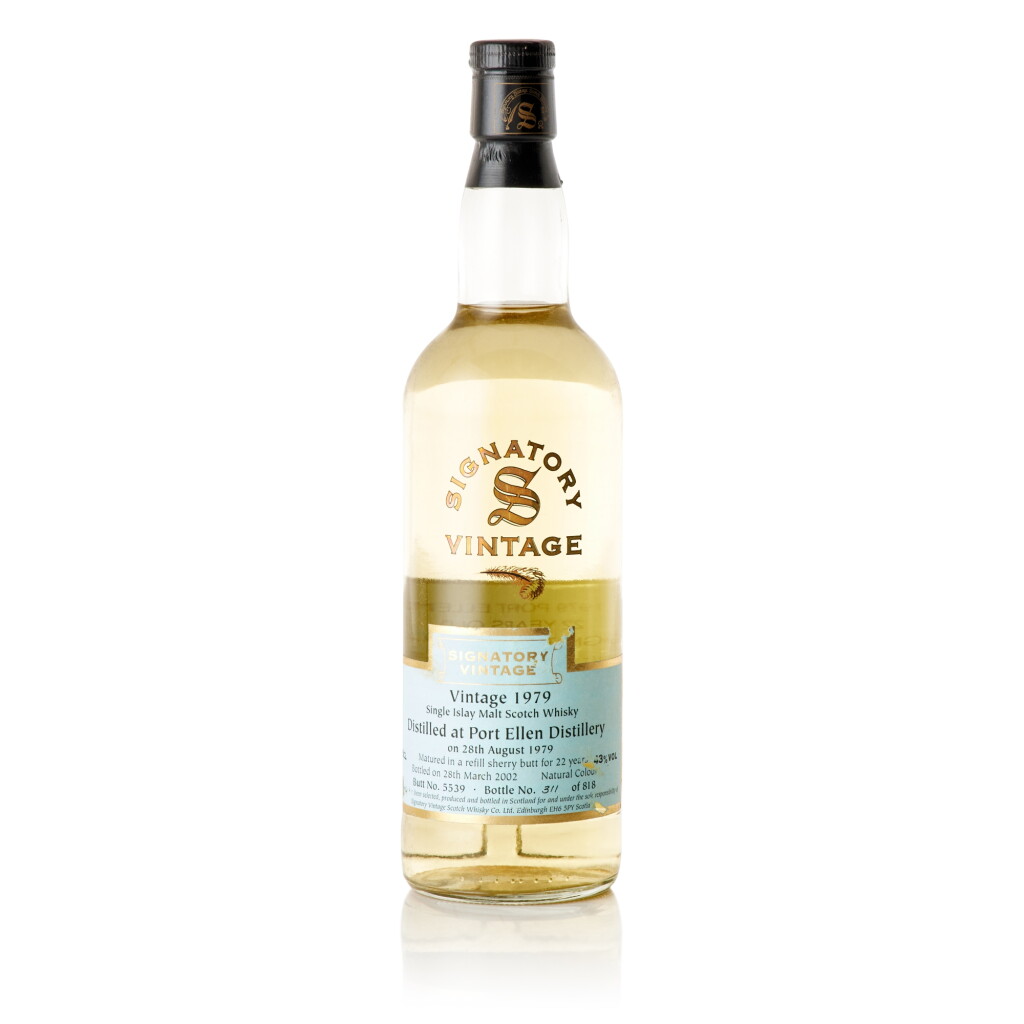 View full screen - View 1 of Lot 6544. Port Ellen 22 Year OId Cask #5539 by Signaotory Vintage 43.0 abv 1979 (1 BT70).