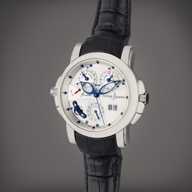 View full screen - View 1 of Lot 190. Reference 660-88 Sonata | A white gold automatic dual time wristwatch with date, and alarm with count down and on/off indications, Circa 2008.