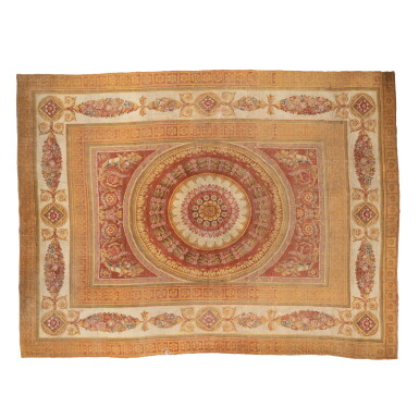 View full screen - View 1 of Lot 73. A wool velvet pile-knotted Savonnerie carpet, French Restauration, circa 1820.