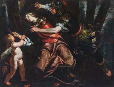 View full screen - View 1 of Lot 111. GIOACCHINO ASSERETO | Rinaldo stopping Armida from taking her life.