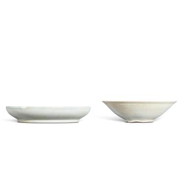 View full screen - View 1 of Lot 9724. Two Yingqing-glazed wares | 影青盤及影青盌.