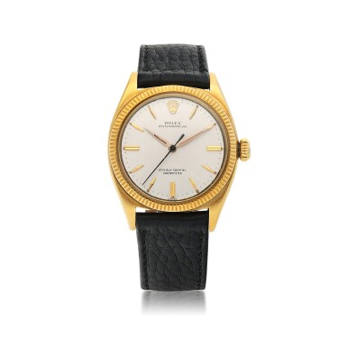 View full screen - View 1 of Lot 409. ROLEX | OYSTER PERPETUAL, REF 6502, YELLOW GOLD WRISTWATCH CIRCA 1964.