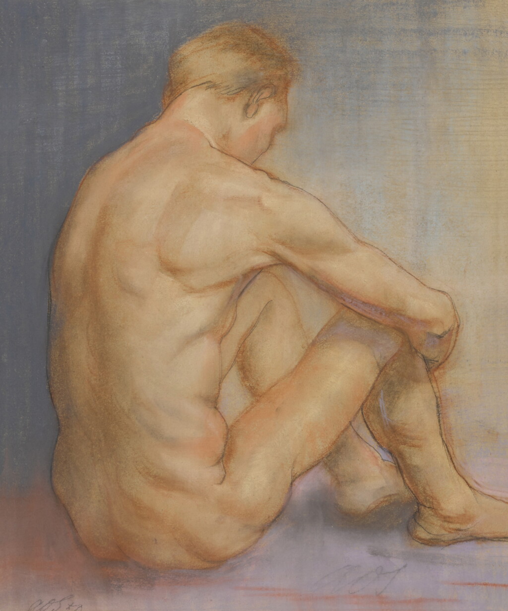 View full screen - View 1 of Lot 105. Seated Male Nude.