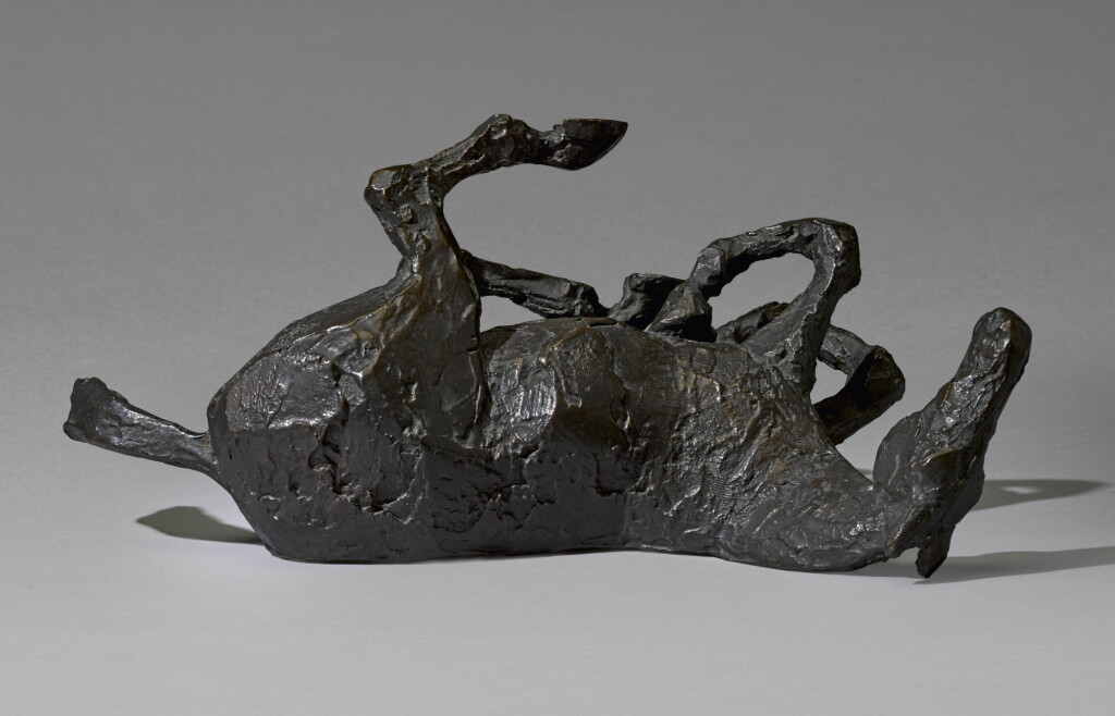 View full screen - View 1 of Lot 150. DAME ELISABETH FRINK, R.A. | ROLLING OVER HORSE.