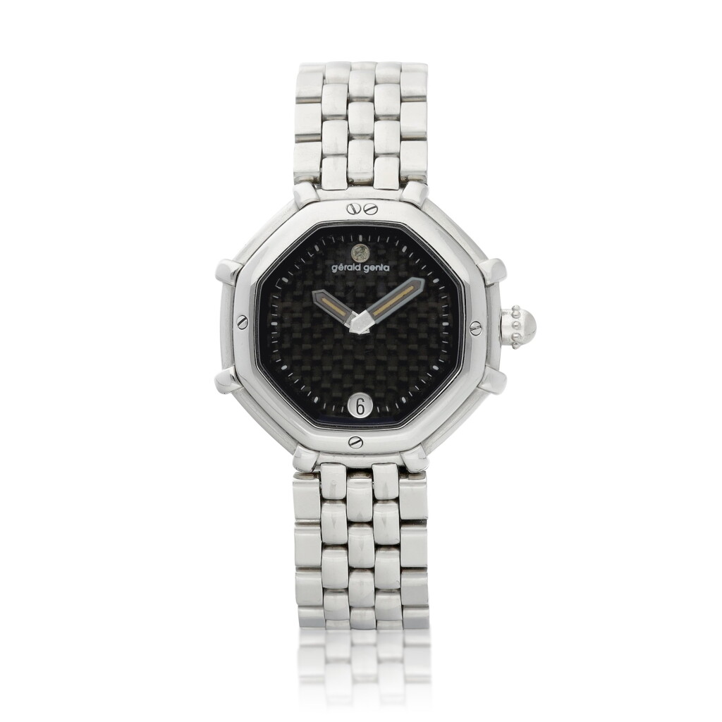View full screen - View 1 of Lot 8192. Reference G 3351.7 | A stainless steel bracelet watch with date, Circa 2000 | 型號G 3351.7 | 精鋼鏈帶腕錶,備日期顯示,約2000年製.