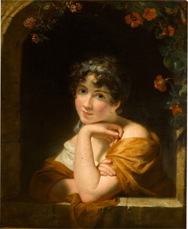 View full screen - View 1 of Lot 213. 'The cottage window'; or 'Herself the fairest flower'.