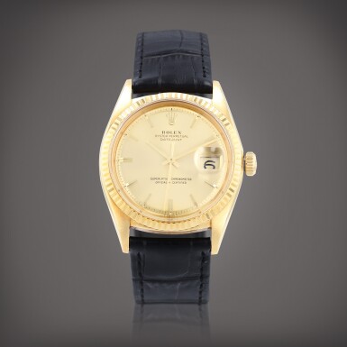 View full screen - View 1 of Lot 141. Datejust, reference 1601/8 Montre bracelet en or jaune avec date | Yellow gold wristwatch with date Vers 1967 | Circa 1967.