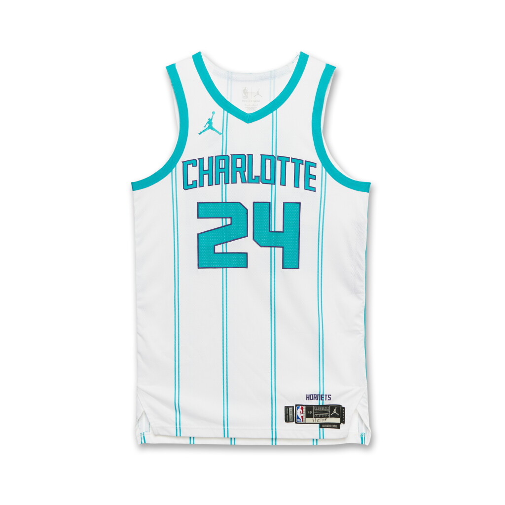 View full screen - View 1 of Lot 10. Brandon Miller Charlotte Hornets 2024-2025 Game Worn Association Edition Jersey.