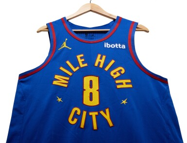 View full screen - View 1 of Lot 39. Peyton Watson Denver Nuggets 2023-2024 Kia NBA Tip-Off Game Worn Statement Edition Jersey .