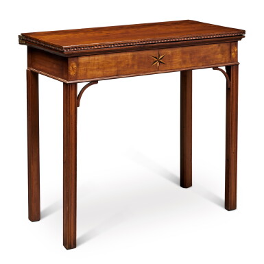 View full screen - View 1 of Lot 1066. Chippendale Inlaid Cherrywood Games Table, Eastern Connecticut or Rhode Island, Circa 1795.