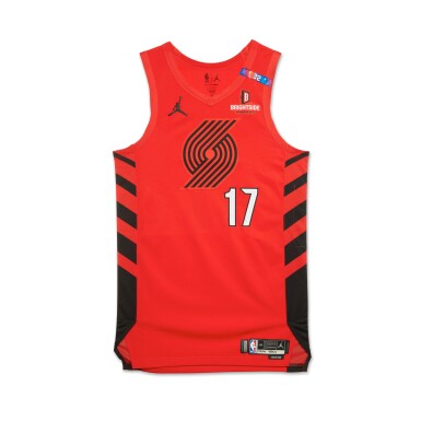 View full screen - View 1 of Lot 259. Shaedon Sharpe Portland Trail Blazers 2024-2025 Emirates NBA Cup Game Worn Statement Edition Jersey | Matched to 2 Games.