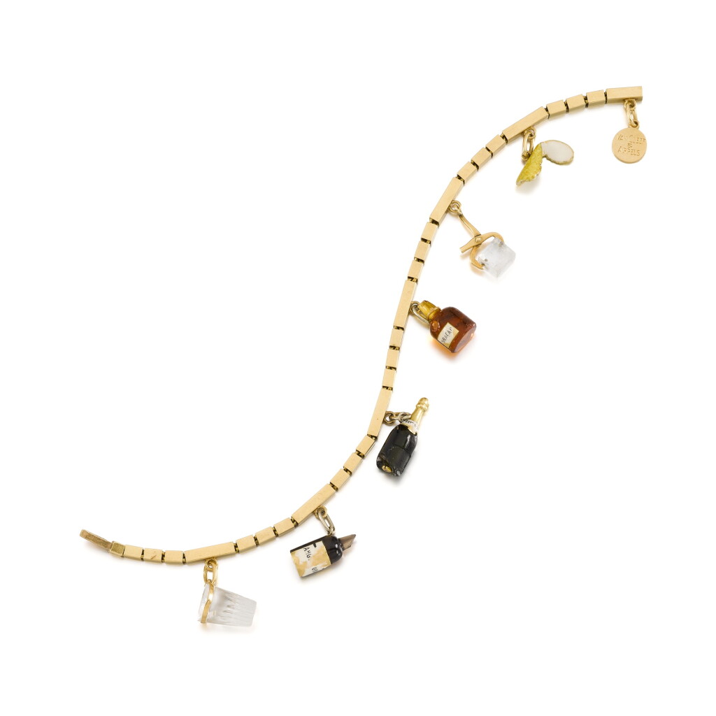 View full screen - View 1 of Lot 162. Glass and Enamel Champagne Cocktail Bracelet.