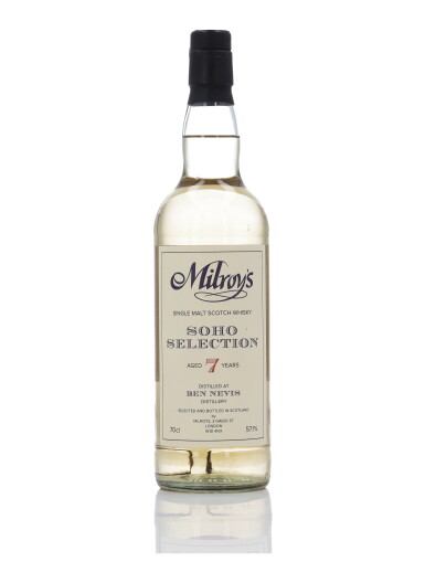 View full screen - View 1 of Lot 118. Ben Nevis Milroy's Soho Selection 7 Year Old 57.1 abv 2015 (1 Bottle 70cl).