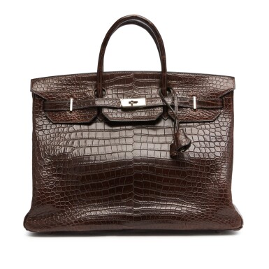 View full screen - View 1 of Lot 379. Havane Birkin 40cm in Matte Porosus Crocodile with Palladium Hardware, 2007.
