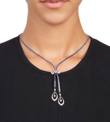 View full screen - View 1 of Lot 349. Fred Leighton | Sapphire and Diamond Necklace.