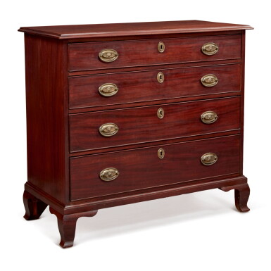 View full screen - View 1 of Lot 1709. CHIPPENDALE MAHOGANY CHEST OF DRAWERS, PROBABLY NEWPORT, RHODE ISLAND, CIRCA 1790.