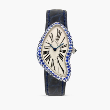 View full screen - View 1 of Lot 2507. Crash, Reference 2774 | A possibly unique white gold and sapphire-set wristwatch, Circa 2005.