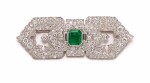 CARTIER | EMERALD AND DIAMOND BROOCH | 卡地亞 | 2.03卡拉 天然「哥倫比亞」祖母綠 配 鑽石 別針