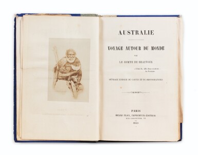 View full screen - View 1 of Lot 71. BEAUVOIR (L. de). Australie, voyage autour du monde. Plon, 1869. 1/2 chagrin .