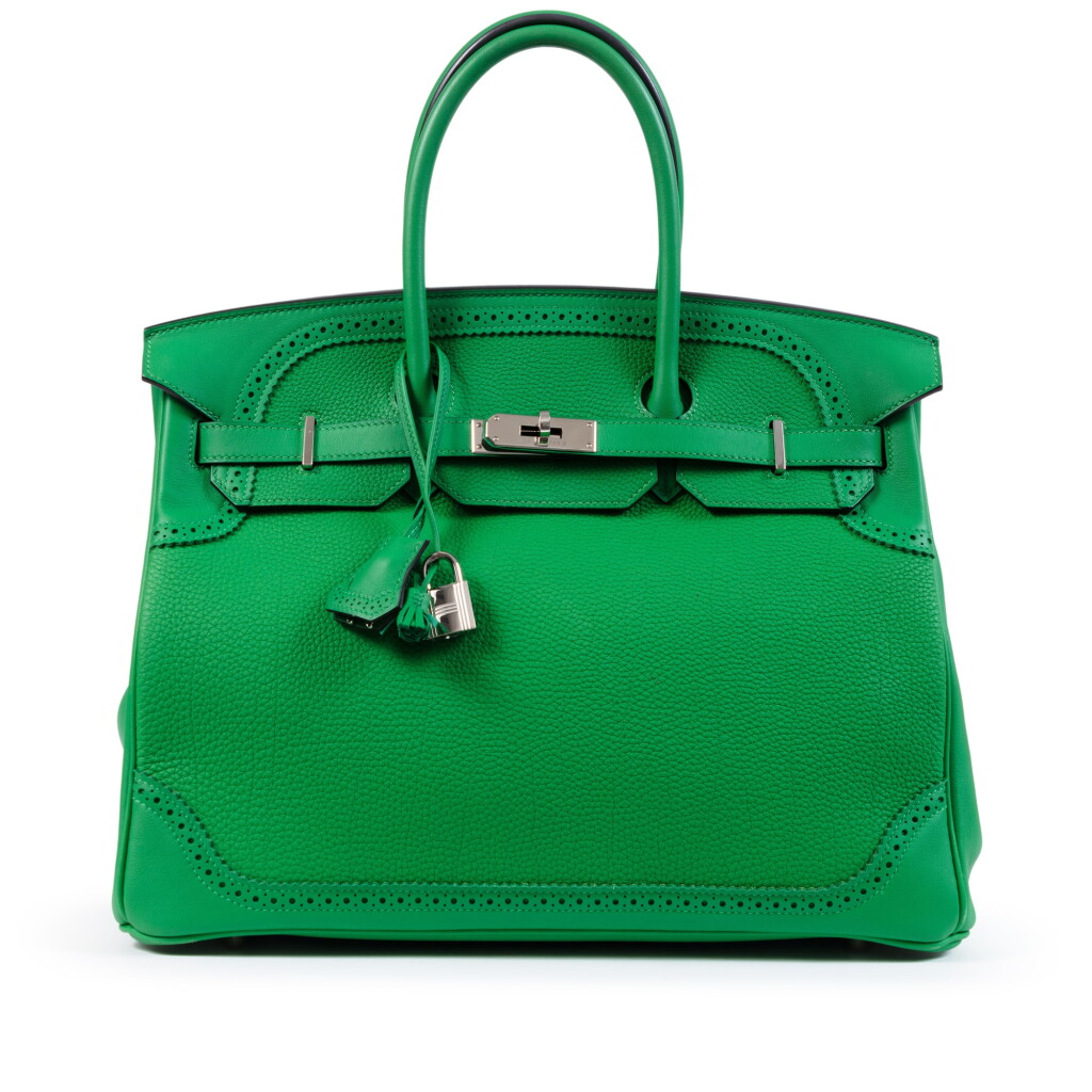 View full screen - View 1 of Lot 608. Limited Edition Bambou Togo and Swift Ghillies Birkin 35 Palladium Hardware, 2015.