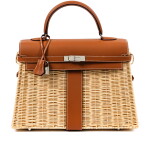 Limited Edition Fauve Barenia and Osier Wicker Picnic Kelly 35 Palladium Hardware, 2022