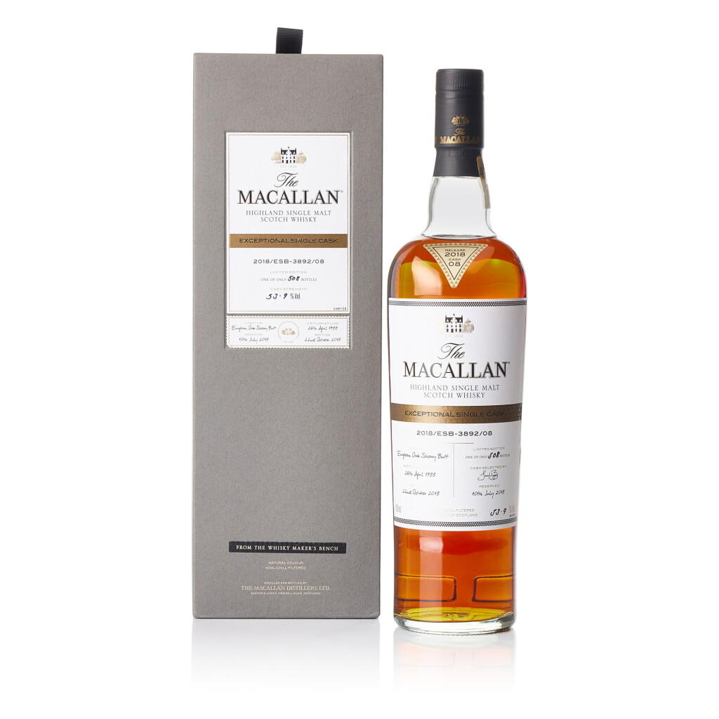 View full screen - View 1 of Lot 1044. The Macallan Exceptional Single Cask 2018/ESB-3892/08 53.9 abv 1988 (1 BT70).