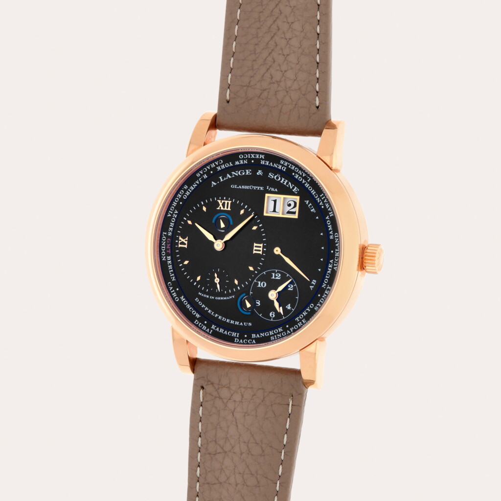View full screen - View 1 of Lot 2. Lange 1 Time Zone 'Sincere Watches Edition', Reference 116.031FB | A pink gold world time wristwatch with dual time zone, dual day/night indication, digital date display and power reserve indication | Circa 2007.