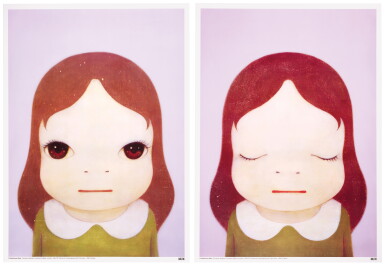View full screen - View 1 of Lot 8. Cosmic Girls: Eyes Open / Eyes Closed (Two Works).