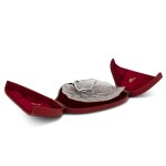 A Victorian silver and glass 'leaf' dish, Leuchars & Son, London 1887