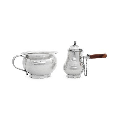 View full screen - View 1 of Lot 11. A South American Silver Chocolate Pot and Chamber Pot.