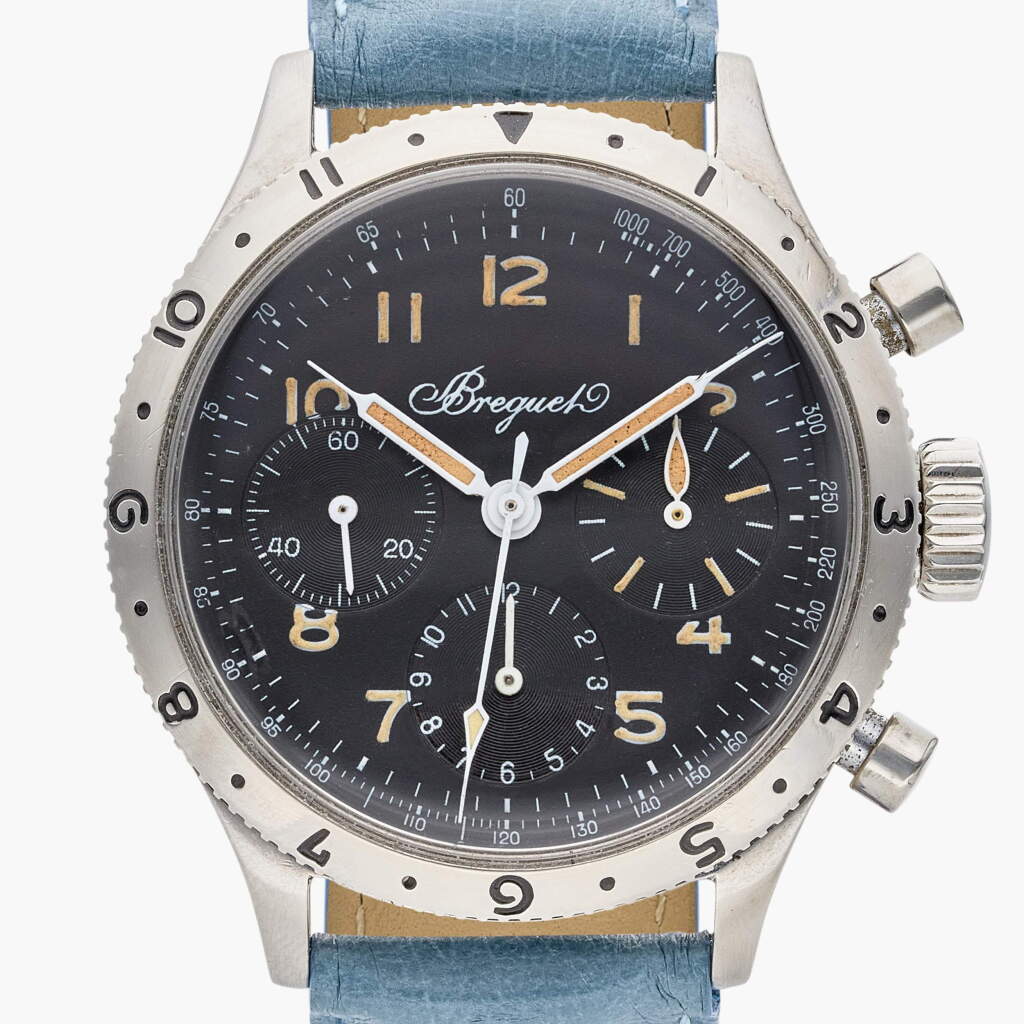 View full screen - View 1 of Lot 339. Type XX | A stainless steel chronograph wristwatch with tachymeter scale, Circa 1965.