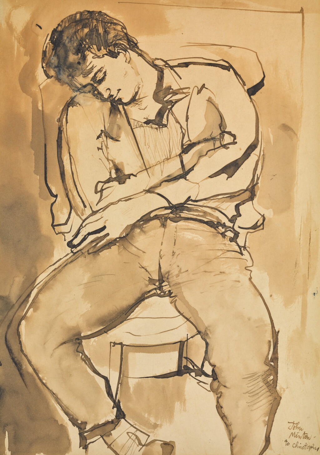 View full screen - View 1 of Lot 225. JOHN MINTON | SEATED MAN.