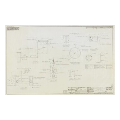 View full screen - View 1 of Lot 28. GEORGE C MARSHALL SPACE FLIGHT CENTER ORIGINAL HAND-DRAWN ENGINEERING PLANS RELATING TO ROCKET ENGINE TEST STANDS.