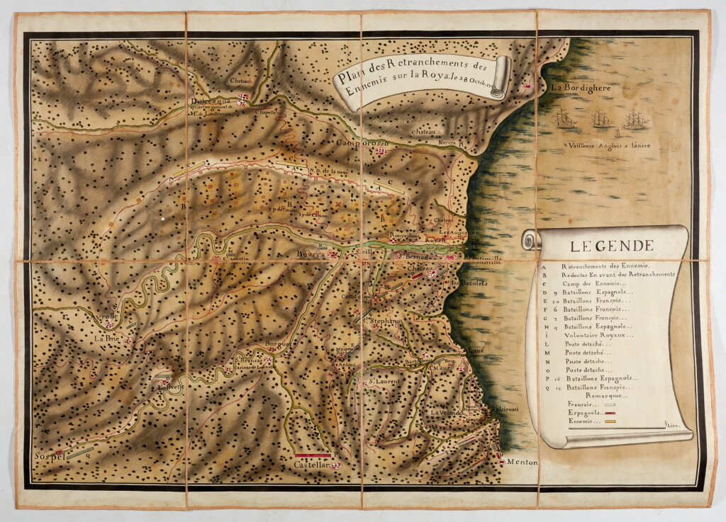 View full screen - View 1 of Lot 73. Ventimiglia | Manuscript plan of the siege of Ventimiglia, 1747 or later.