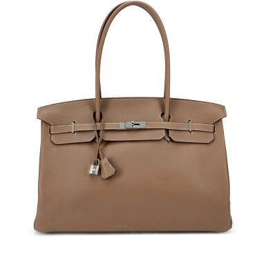 View full screen - View 1 of Lot 5633. Etoupe Togo JPG Shoulder Birkin 45 Palladium Hardware, 2006.