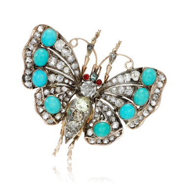 View full screen - View 1 of Lot 91. Gem set and diamond brooch, circa 1890.