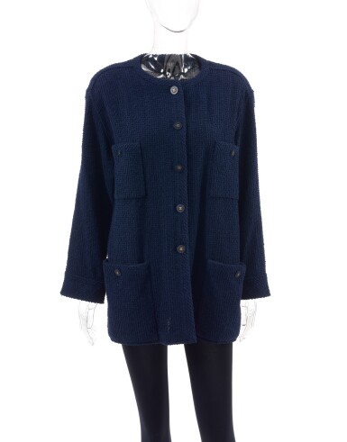 View full screen - View 1 of Lot 175. CHANEL | BLU CARDIGAN .
