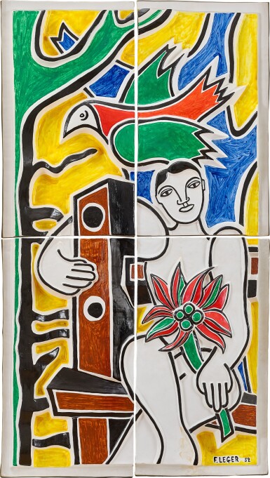 View full screen - View 1 of Lot 765. After Fernand Léger (繼)費爾南・雷捷 | L'enfant à l'oiseau 孩子與鳥.