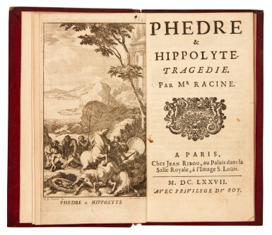 View full screen - View 1 of Lot 1815. Racine, Phedre et Hippolyte, tragedie, Paris, 1677, red crushed morocco.