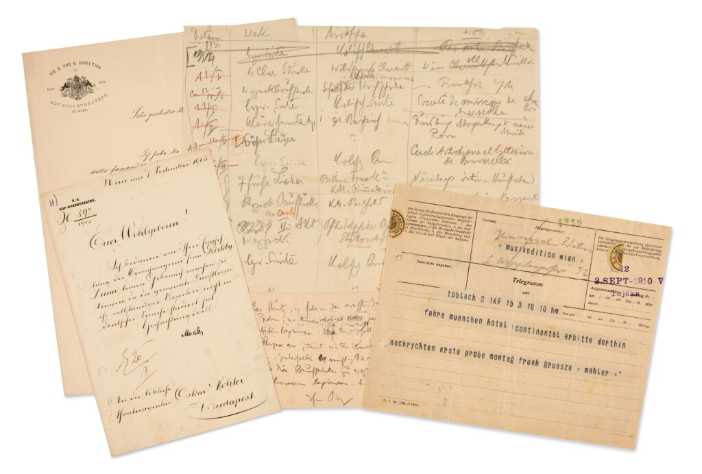View full screen - View 1 of Lot 82. Gustav Mahler and Alban Berg. Three autograph letters and an autograph document, 1899-1931.