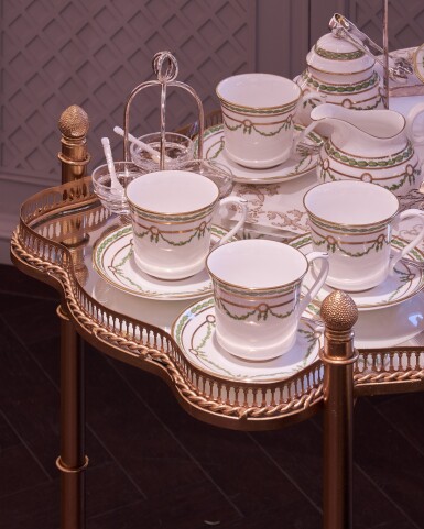 View full screen - View 1 of Lot 91. A Thomas Goode 'Green Garland' bone china part tea service, various dates.