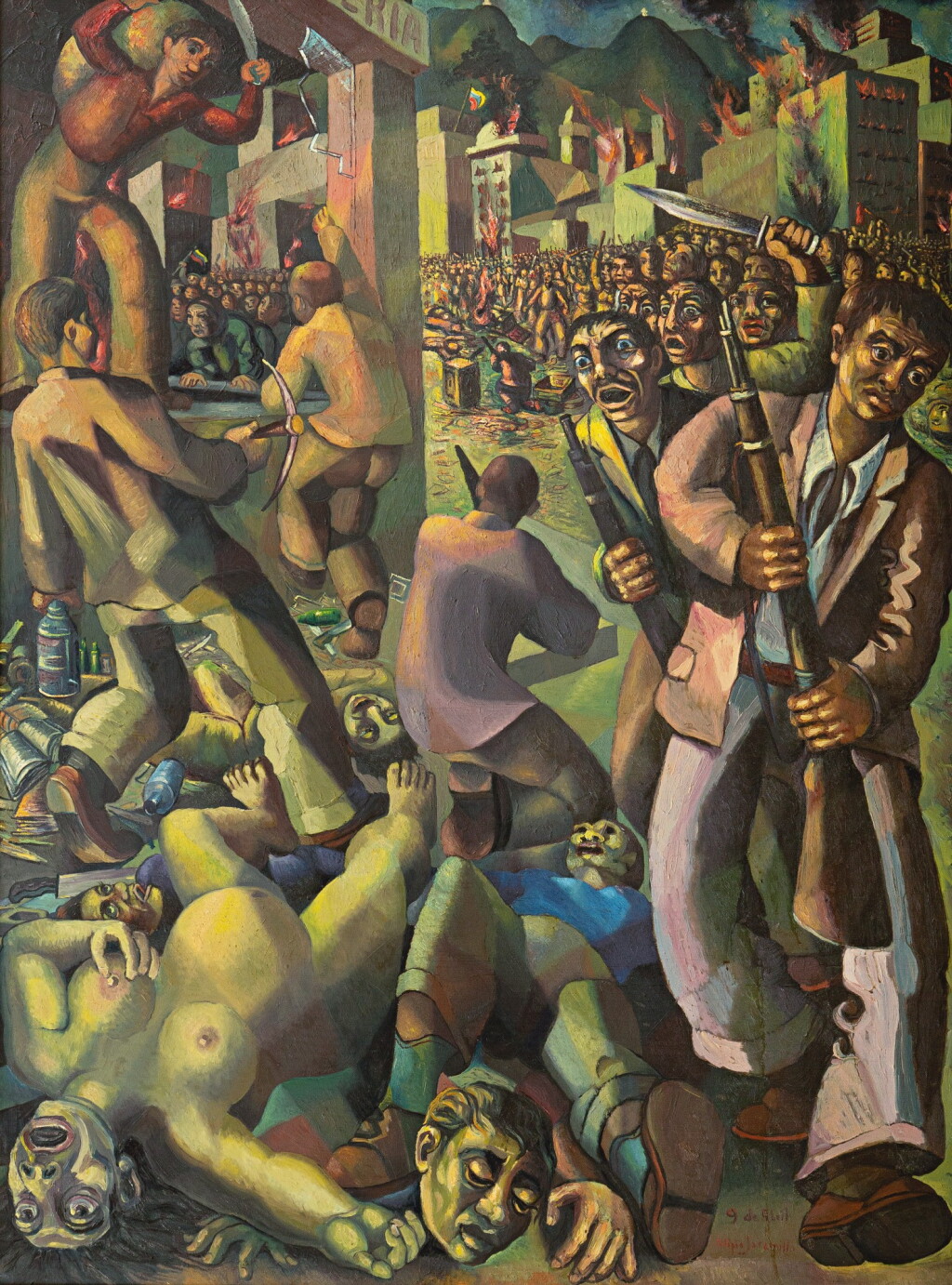View full screen - View 1 of Lot 32. ALIPIO JARAMILLO | 9 DE ABRIL (A DOUBLE-SIDED WORK).