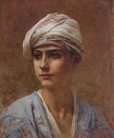 View full screen - View 1 of Lot 307. Young Man in a Turban.