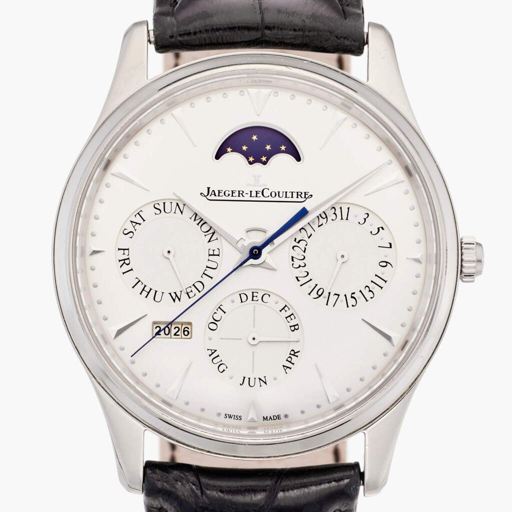 View full screen - View 1 of Lot 651. Reference Q130.8.42.J Master Ultra Thin | A special edition stainless steel automatic perpetual calendar wristwatch with moon phases, Circa 2013.