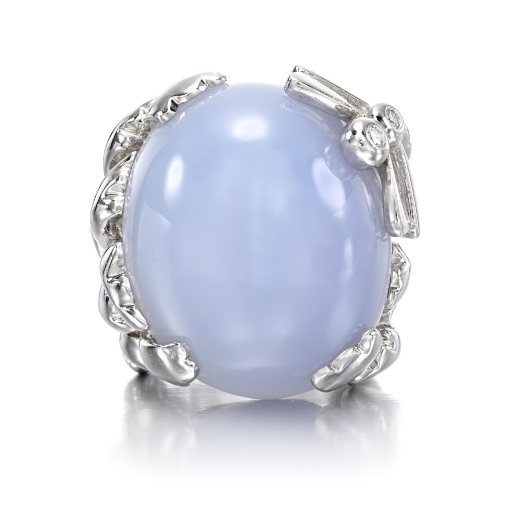 View full screen - View 1 of Lot 143. Chalcedony and diamond ring, 'Gourmande Libellule'.