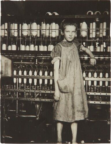 View full screen - View 1 of Lot 96. Anemic Little Spinner in Cotton Mill, North Pownal Cotton Mill (Addie Card).