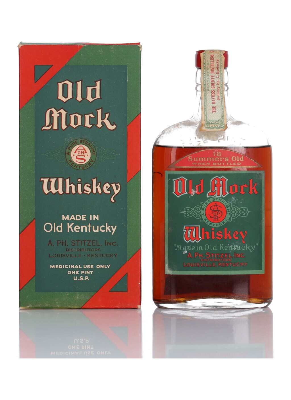 View full screen - View 1 of Lot 256. Old Mock 18 Year Old 100 Proof 1916 (1 Pint).