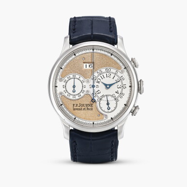View full screen - View 1 of Lot 2409. Octa Chronographe | A platinum flyback chronograph wristwatch with date and brass movement, Circa 2003 .