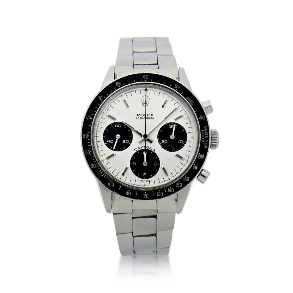 View full screen - View 1 of Lot 50. REFERENCE 6264 DAYTONA A STAINLESS STEEL CHRONOGRAPH WRISTWATCH WITH BRACELET, CIRCA 1970.