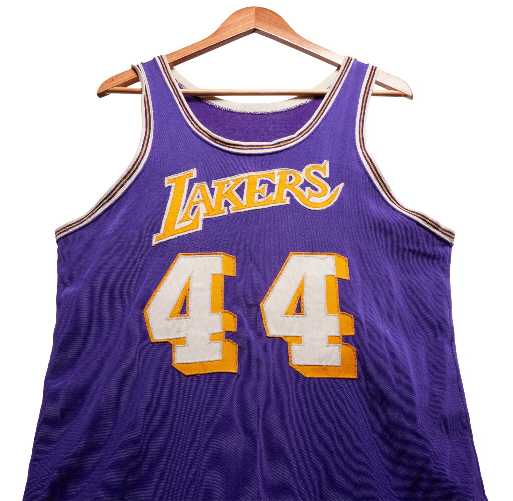 View full screen - View 1 of Lot 1. Jerry West Los Angeles Lakers 1969-1970 Game Worn Jersey | Photomatched to 4 Games | NBA Scoring Champion Season.